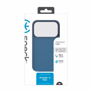 Speck Presidio Lux MagSafe vāciņš ierīcei iPhone 17 Pro, “Deep Sea Fade / Black / Spell Blue” krāsā