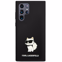 Karl Lagerfeld Silikona Choupette viedtālruņa apvalks Samsung Galaxy S24 Ultra - melns