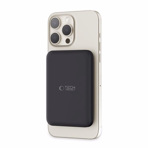 Tech-Protect LifeMag PB10 portatīvais lādētājs ar MagSafe 5000mAh 15W USB-C ports - melna + USB-C kabelis