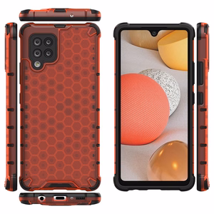 Honeycomb vāciņš bruņots ar TPU buferi Samsung Galaxy A42 5G sarkans