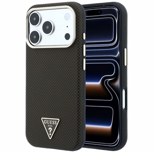 Guess Kevlar Triangle Logo MagSafe maciņš modelim iPhone 17 Pro / 18 Pro – krāsa: brūna