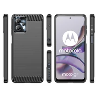 Oglekļa apvalks Motorola Moto G53 / G13 elastīgs silikona oglekļa pārsegs melns