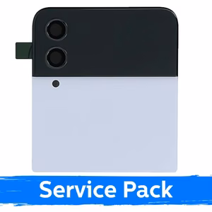 LCD displejs saderīgs ar Samsung F721 Z Flip4 (OUTER) ar rāmi / Balts / (Service Pack)