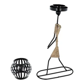 Dekoratīvs metāla svečturis ART DECO Afrika modelis B IALC-1