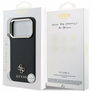 Maciņš IPHONE 18 Pro Max/17 Pro Max saderīgs ar MagSafe (Saffiano Small 4G & Classic Logo) (krāsa: melna)
