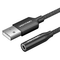 Viena porta USB ārējā skaņas karte Vention Gome 1m (melna)
