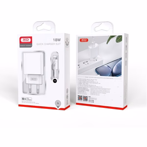 XO sienas lādētājs CE02D QC 3.0 18W 1x USB balts + microUSB kabelis