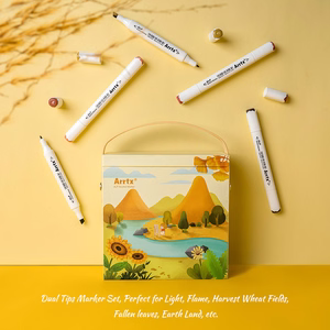 Double-sided Marker Pens ARRTX Alp, 40 Colours, dzeltens shade