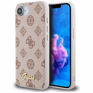 Guess Peony Script Logo magnētiskais viedtālruņa apvalks iPhone 16e - brūns