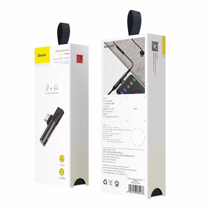 Baseus audio adapteris USB-C uz Mini Jack 3.5mm + USB-C (melns)