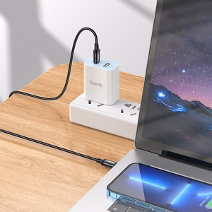 Kabelis USB-C uz USB-C Hoco 3A 60W 3 m X91 melns