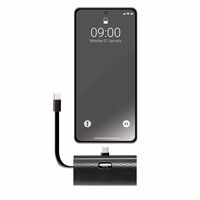 Portatīvais lādētājs Forcell F-Energy Power Plug F5K3 PD 20W 5000 mAh ar iebūvētu savienotāju USB C melna