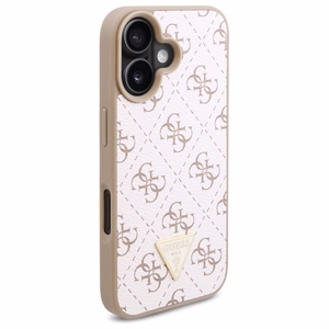 Guess Jaunais 4G Trīsstūris viedtālruņa apvalks iPhone 16 Plus - balts