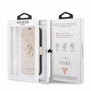 Guess GUBKP13X4GMGPI iPhone 13 Pro Max 6.7" vāciņš rozā - 4G Liels metāla logotips
