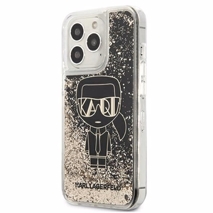 Karl Lagerfeld Liquid Glitter Gatsby viedtālruņa apvalks iPhone 13 Pro Max - melns