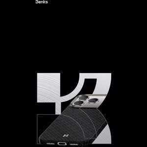 Melns Benks Magnetic Armor Air Armor Grid 600D kevlara vāciņš ar metāla rāmi (C.K.FL.AP.BK.0073), paredzēts iPhone 18 Pro Max / iPhone 17 Pro Max