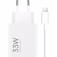 Xiaomi MDY-16-EF 1xUSB-A 33W sienas lādētājs ar 3A USB-C kabeli - balts