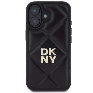 DKNY putuots Stack logotips apvalks iPhone 16 - melns