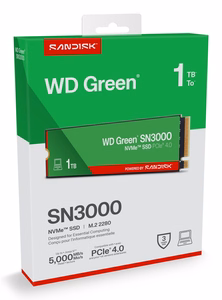 Western Digital Green WD™ SN3000 NVMe™ SSD POWERED BY SANDISK 1 TB