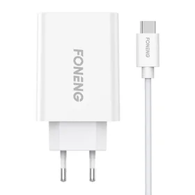 Ātrais lādētājs Foneng 1x USB EU43 10.5W + USB Type C kabelis
