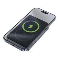 Magnētiskais portatīvais lādētājs Acefast M10 2x USB-C PD 30W ar 15W bezvadu uzlādi un USB-C kabeli (melns)