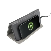 Peles paliktnis ar bezvadu lādētāju 15W OJD-82 brūns pelēks