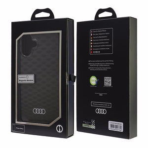 Audi IML Izšuvuma raksts Magnētiskais iPhone 16 Plus 6.7" melns/melns cietais apvalks AU-IMLMIP16M-Q5/D3-BK