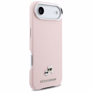 Karl Lagerfeld Karl & Choupette Head Pins Saffiano MagSafe iPhone Air Maciņš - rozā