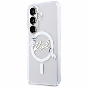 Karl Lagerfeld maciņš IML KC Script MagSafe priekš Samsung Galaxy S26 caurspīdīgs