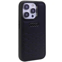 Audi GT Sintētiskā ādas viedtālruņa apvalks iPhone 15 Pro Max - melns
