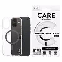 CARE by PanzerGlass Flagmanis viedtālruņa apvalks iPhone 16 6.1" melns/melns Magnētiskais 1345