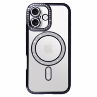 Viedtālruņa apvalks Bling Magnētiskais Iphone 17 melns