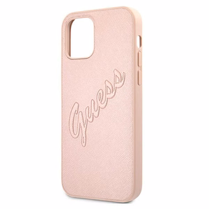 Guess GUHCP12LRSAVSRG iPhone 12 Pro Max 6.7" pink/pink hardcase Saffiano Vintage Script