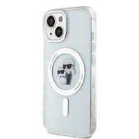 Viedtālruņa apvalks Karl Lagerfeld Karl&Choupette Glitter Magnētiskais MagSafe iPhone 15 Plus - caurspīdīgs (m)