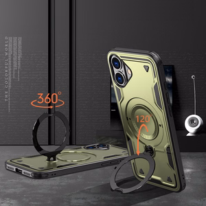 Hybrid Armor Trendy viedtālruņa apvalks ar MagSafe iPhone 16 - zaļš