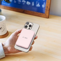 Tech-Protect LifeMag PB10 portatīvais lādētājs ar MagSafe 5000mAh 15W USB-C portu - rozā + USB-C kabelis