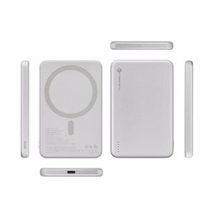 Forcell F-Energy Slim F5K9 ārējais akumulators, saderīgs ar MagSafe, 5000 mAh, 15 W, QC 4.0, PD 3.0, Cloud Dancer