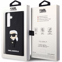 Karl Lagerfeld 3D Gumijas Ikonik viedtālruņa apvalks Samsung Galaxy S24+ - melns