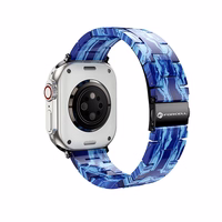 FORCELL F-DESIGN FA04 marmora tekstūras sveķu siksniņa APPLE Watch 42 / 44 / 45 / 49 mm zila