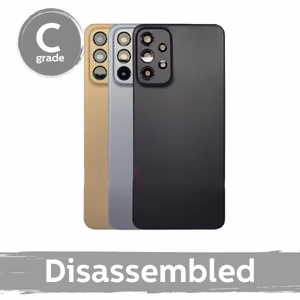 Aizmugurējais vāciņš saderīgs ar Samsung A236 A23 5G (A235 A23 4G) / melns / ar kameras objektīvu 100% oriģināls (8/10 izjaukts)