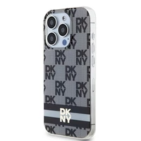 DKNY IML rūtainais mono raksts un drukātas svītras magnētiskais viedtālruņa apvalks iPhone 13 Pro / 13 - melns