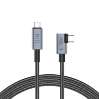 Tech-Protect UltraBoost Max L USB-C 4.0 (taisns) / USB-C 4.0 (leņķa) PD 240W 8K 40Gbps 1.5m kabelis - pelēks