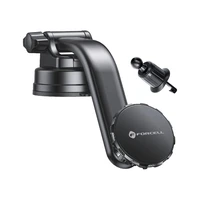 FORCELL F-GRIP MagLuxe magnētiskais auto turētājs priekšējā stiklā un paneļā melns