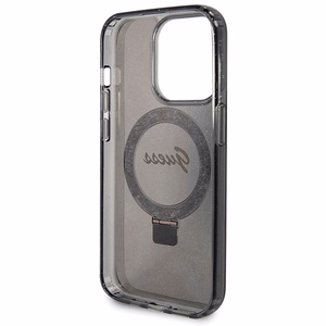 Guess Ring Stand Script Glitter MagSafe чехол для iPhone 13 Pro / 13 - чёрный
