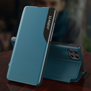 Eco Leather View Case elegants grāmatas tipa apvalks ar statīvu Samsung Galaxy A22 4G oranžs