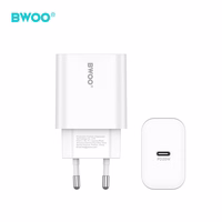 BWOO wall lādētājs CDA233 PD 20W 1x USB-C with USB-C - USB-C kabelis balts