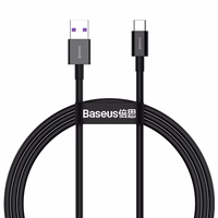Baseus Superior USB - USB Type-C kabelis ar ātru uzlādi 66 W (11 V / 6 A) Huawei SuperCharge SCP 1 m melns