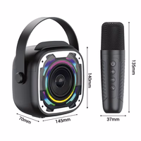 Blavec portatīvais Bluetooth skaļrunis WS-08 Karaoke Idol 8W ar 2 mikrofoniem melns