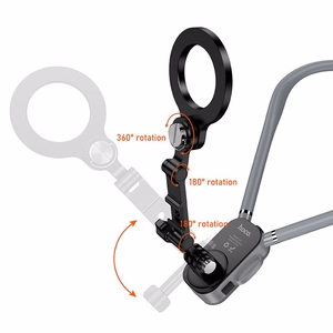 Neck magnetic phone holder Hoco K31 melns pelēks