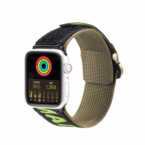 Dux Ducis siksniņa (āra versija) Apple Watch Ultra siksniņa, SE, 9, 8, 7, 6, 5, 4, 3, 2, 1 (49, 45, 44, 42 mm) neilona aproce melna/zaļa